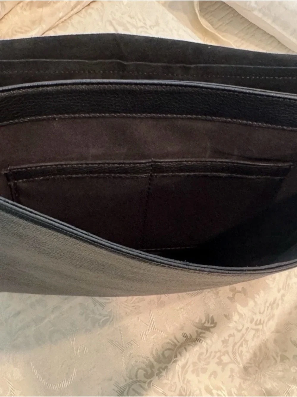 Valentina Black Pebbled Leather Messenger Bag with Adjustable Strap